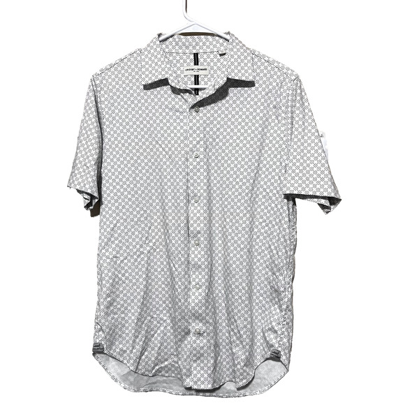 Crosby & Howard Shirt short sleeve button up stretchy cotton knit Mens sz M - Picture 2 of 8